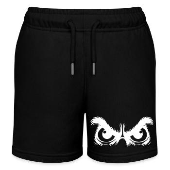 Eulen Augen mit sturem Blick - Kinder Organic Joggingshorts Mini Bolter von Stanley/Stella - Schwarz - Vorne