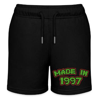 Hergestellt im Retro-Design der 90er Jahre von 1997 - Kinder Organic Joggingshorts Mini Bolter von Stanley/Stella - Schwarz - Vorne