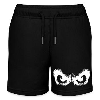 Beobachtende Augen mit starrem Blick - Kinder Organic Joggingshorts Mini Bolter von Stanley/Stella - Schwarz - Vorne