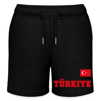 Look maillot de la Turquie – TÜRKIYE - Commode drapeau drapeau - Short de jogging enfant bio Stanley/Stella - noir - Devant