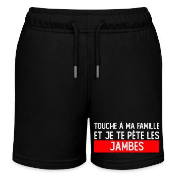 Touch my family - Kids Organic Sweat Shorts by Stanley/Stella - black - Front