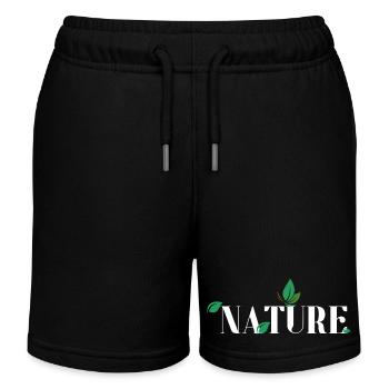 Nature Leaves Embrace Typografie - Kinder Organic Joggingshorts Mini Bolter von Stanley/Stella - Schwarz - Vorne