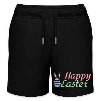 Happy Easter - Kids Organic Sweat Shorts by Stanley/Stella - black - Front