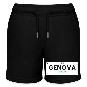 Ortsschild Genua - Kinder Organic Joggingshorts Mini Bolter von Stanley/Stella - Schwarz - Vorne
