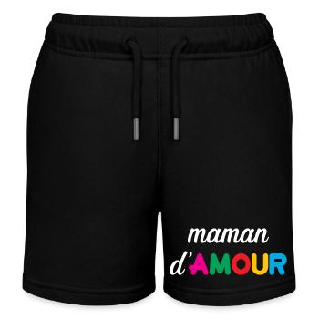 Maman d'Amour - Muttertag - Kinder Organic Joggingshorts Mini Bolter von Stanley/Stella - Schwarz - Vorne