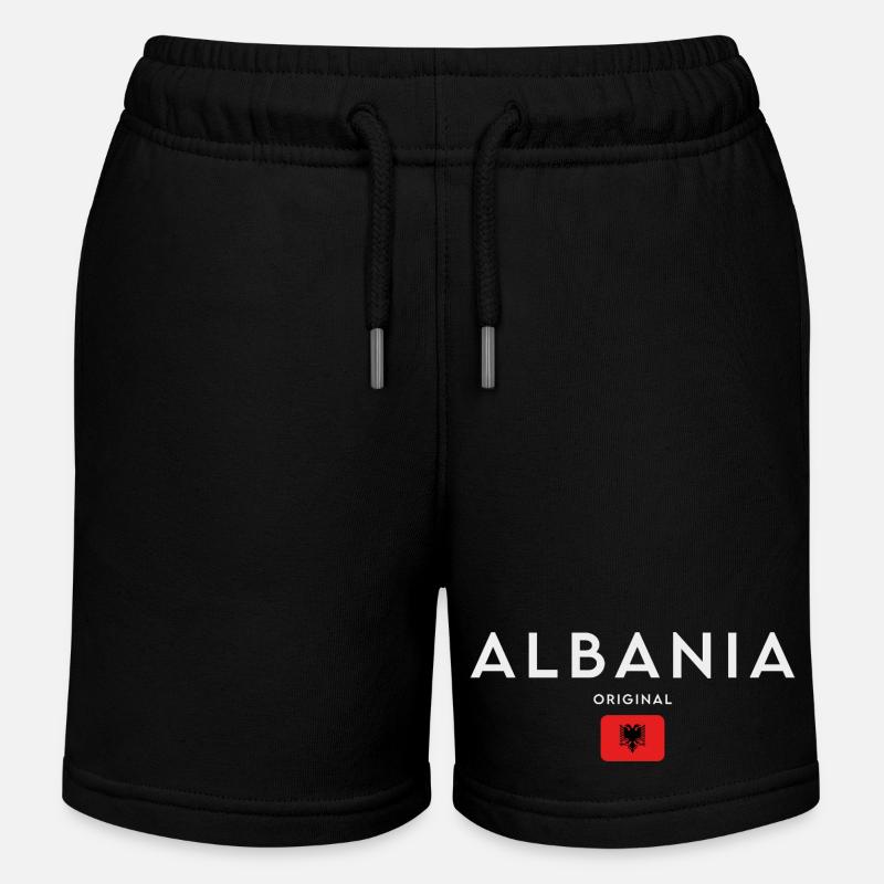 Drapeau albanais, fierté albanaise - Short de jogging enfant bio Stanley/Stella - noir