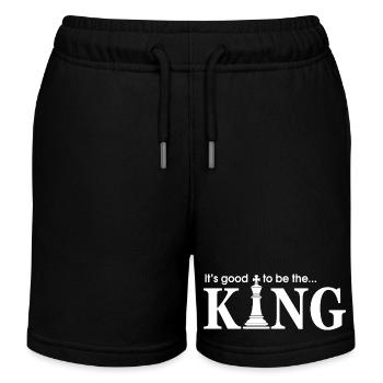 Game Chess Checkerboard King Quote Humor - Kids Organic Sweat Shorts by Stanley/Stella - black - Front