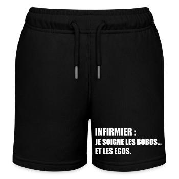 Infirmier : je soigne les bobos… et les egos - Short de jogging enfant bio Stanley/Stella - noir - Devant