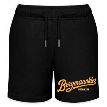 Bergmannkiez Vintage Schriftzug - Kinder Organic Joggingshorts Mini Bolter von Stanley/Stella - Schwarz - Vorne