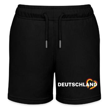 Deutschland – Herz in Schwarz Rot Gold - Kinder Organic Joggingshorts Mini Bolter von Stanley/Stella - Schwarz - Vorne