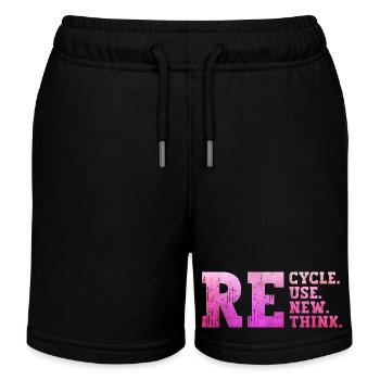Recyceln Reuse Renew Rethink umweltfreundliche Ökologie recyceln - Kinder Organic Joggingshorts Mini Bolter von Stanley/Stella - Schwarz - Vorne