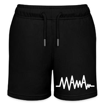 Mama EKG Geschenk Idee, Schwangerschaft Herzschlag - Kinder Organic Joggingshorts Mini Bolter von Stanley/Stella - Schwarz - Vorne
