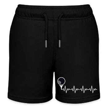 Golf Golfer Golfball EKG Herzschlag Herzfrequenz - Kinder Organic Joggingshorts Mini Bolter von Stanley/Stella - Schwarz - Vorne