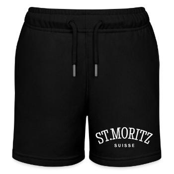 St. Moritz - Suisse - Schweiz - Swiss - Kinder Organic Joggingshorts Mini Bolter von Stanley/Stella - Schwarz - Vorne