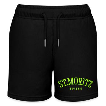 St. Moritz - Suisse - Schweiz - Swiss - Kinder Organic Joggingshorts Mini Bolter von Stanley/Stella - Schwarz - Vorne