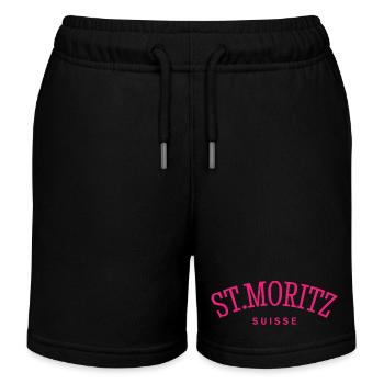 St. Moritz - Suisse - Schweiz - Swiss - Kinder Organic Joggingshorts Mini Bolter von Stanley/Stella - Schwarz - Vorne