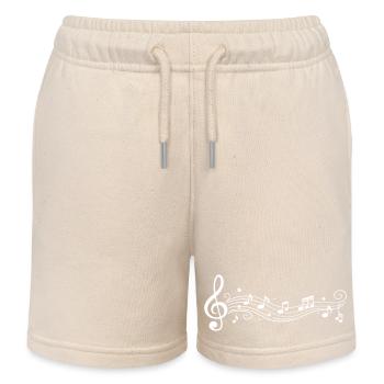 Notes musicales Clés de mélodie - Short de jogging enfant bio Stanley/Stella - écru doux - Devant