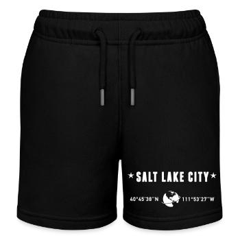 Coordonnées de Salt Lake City, Utah : Globe blanc - Short de jogging enfant bio Stanley/Stella - noir - Devant