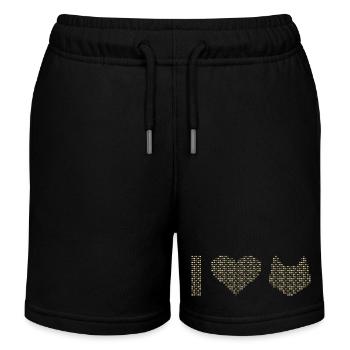 Ich Herz Katzen von Small Cat Faces - Kinder Organic Joggingshorts Mini Bolter von Stanley/Stella - Schwarz - Vorne