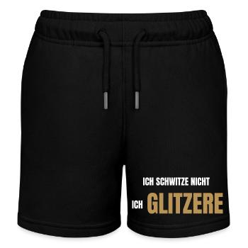 Ich schwitze nicht ich glitzere - Kinder Organic Joggingshorts Mini Bolter von Stanley/Stella - Schwarz - Vorne