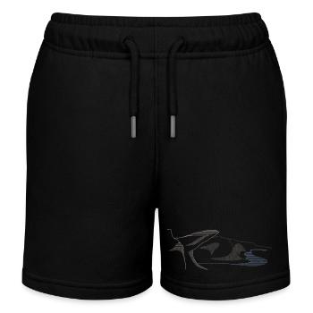 Trolltunga | Norway Rock Lineart - Kids Organic Sweat Shorts by Stanley/Stella - black - Front