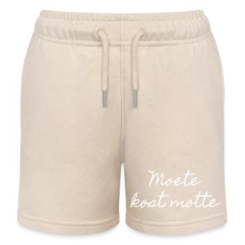 Chemises en dialecte anversois. Moete kost motte - Short de jogging enfant bio Stanley/Stella - écru doux - Devant