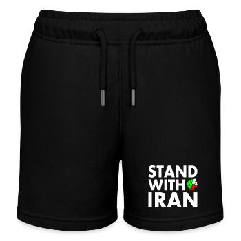 Stand with iran - Kinder Organic Joggingshorts Mini Bolter von Stanley/Stella - Schwarz - Vorne