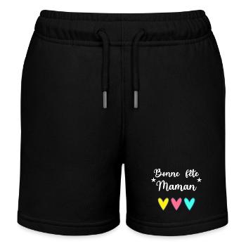 BONNE FÊTE MAMAN. MAMAN. FÊTE DES MÈRES. JE T'AIME - Short de jogging enfant bio Stanley/Stella - noir - Devant