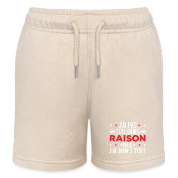 J'ai pas toujours raison mais j'ai jamais tort - Short de jogging enfant bio Stanley/Stella - écru doux - Devant