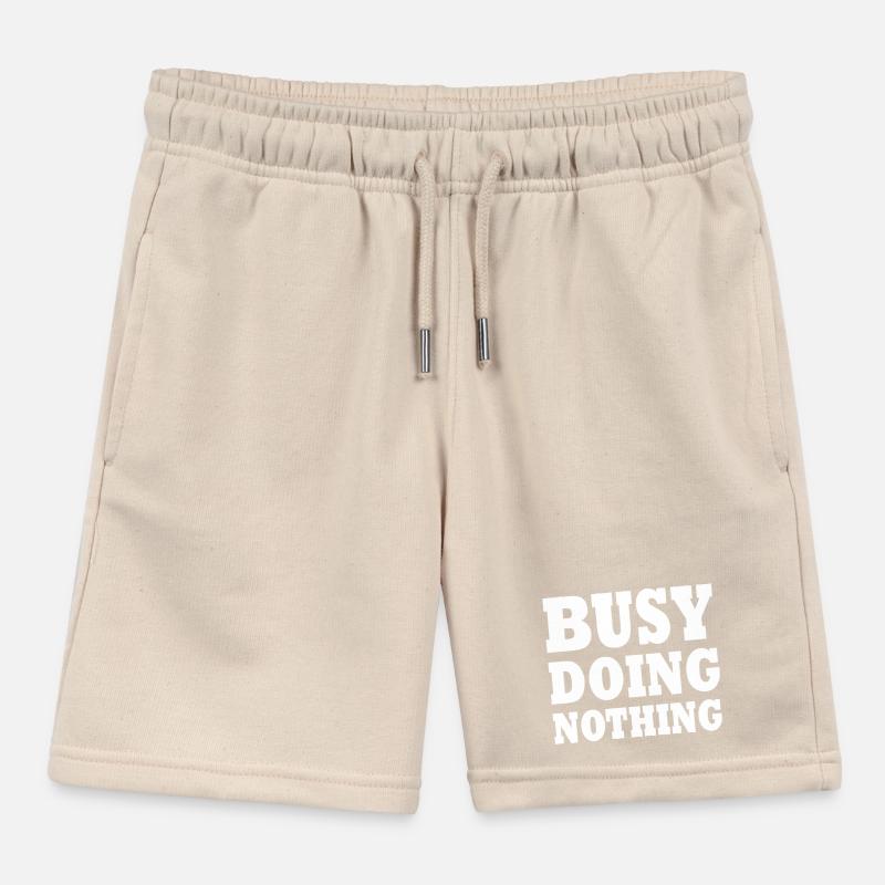 busy doing nothing Kids Organic Sweat Shorts by Stanley/Stella