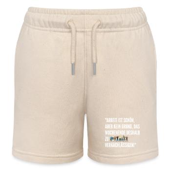 Lustige Arbeit Sprüche Wochenende Witzig Chef - Kinder Organic Joggingshorts Mini Bolter von Stanley/Stella - Natur - Vorne