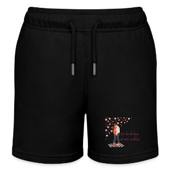 Valentinstag - Schenke Liebe und Dankbarkeit - Kinder Organic Joggingshorts Mini Bolter von Stanley/Stella - Schwarz - Vorne