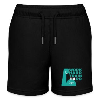 work hard train hard - Kinder Organic Joggingshorts Mini Bolter von Stanley/Stella - Schwarz - Vorne