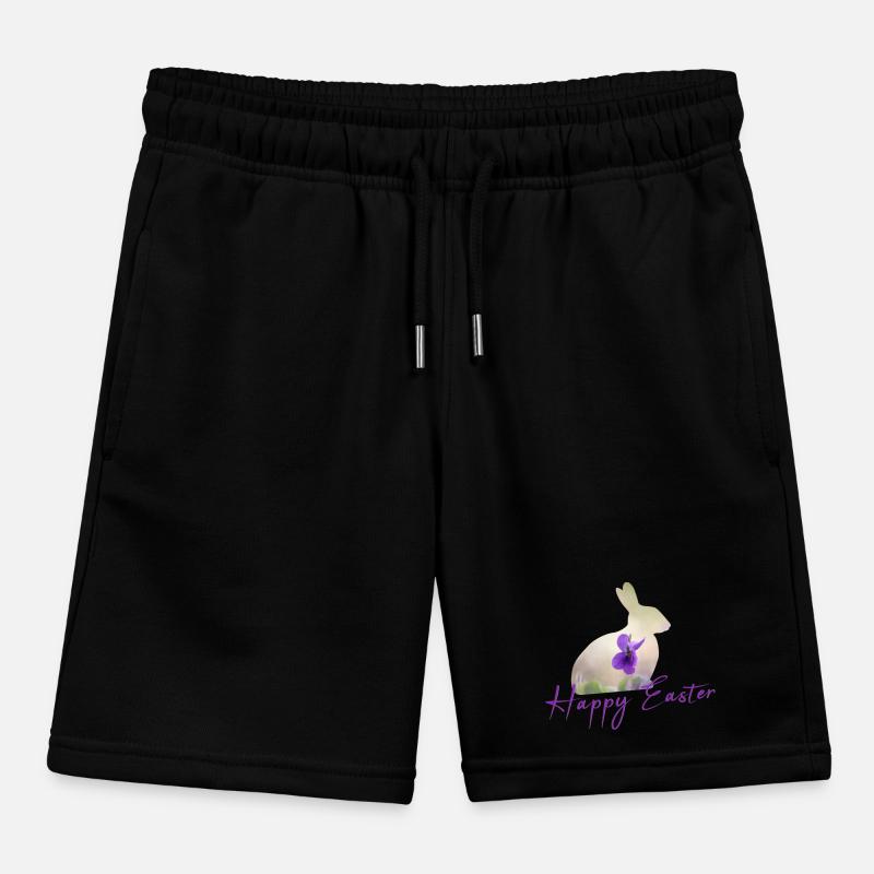 Happy Easter Kids Organic Sweat Shorts by Stanley/Stella