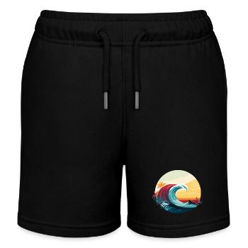 Brandungswelle - Kinder Organic Joggingshorts Mini Bolter von Stanley/Stella - Schwarz - Vorne