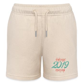Vintage 2019 edition - Short de jogging enfant bio Stanley/Stella - écru doux - Devant
