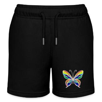 Schmetterling - Kinder Organic Joggingshorts Mini Bolter von Stanley/Stella - Schwarz - Vorne