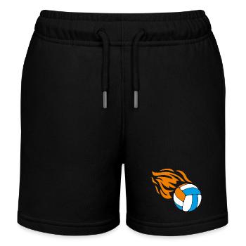 Fliegender flammender Volleyball - Kinder Organic Joggingshorts Mini Bolter von Stanley/Stella - Schwarz - Vorne