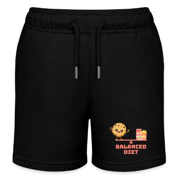 balanced cookie fastfood Diet - Kids Organic Sweat Shorts by Stanley/Stella - black - Front