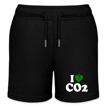 I love co2 - Kids Organic Sweat Shorts by Stanley/Stella - black - Front