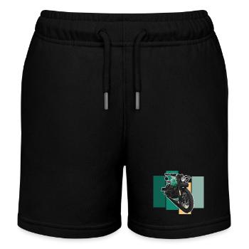 Bobber // Custom // Motorcycle - Kids Organic Sweat Shorts by Stanley/Stella - black - Front
