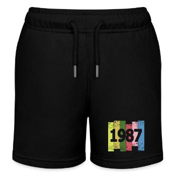 Lustig 1987 - Kinder Organic Joggingshorts Mini Bolter von Stanley/Stella - Schwarz - Vorne