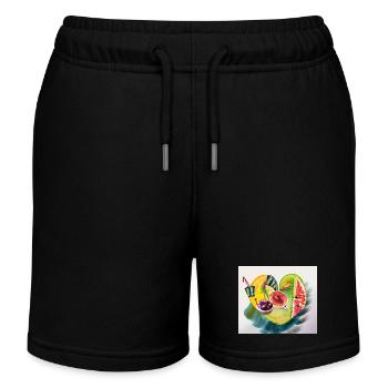 Obst fürs Herz - Kinder Organic Joggingshorts Mini Bolter von Stanley/Stella - Schwarz - Vorne