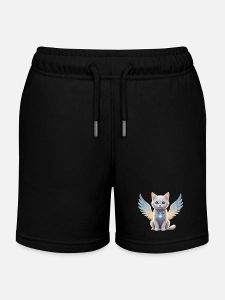 Engels-Katze - Kinder Organic Joggingshorts Mini Bolter von Stanley/Stella - Schwarz