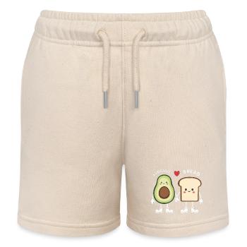 Avocado & Brot Liebe Illustration - Kinder Organic Joggingshorts Mini Bolter von Stanley/Stella - Natur - Vorne