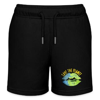 Sauvez le monde look vintage - Short de jogging enfant bio Stanley/Stella - noir - Devant