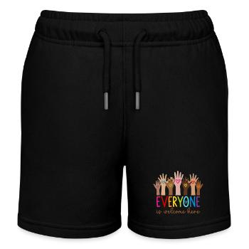 Tout le monde est le bienvenu ici - Short de jogging enfant bio Stanley/Stella - noir - Devant