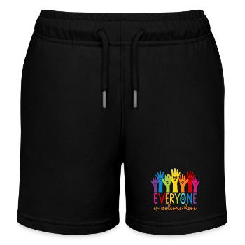 Tout le monde est le bienvenu ici - Short de jogging enfant bio Stanley/Stella - noir - Devant