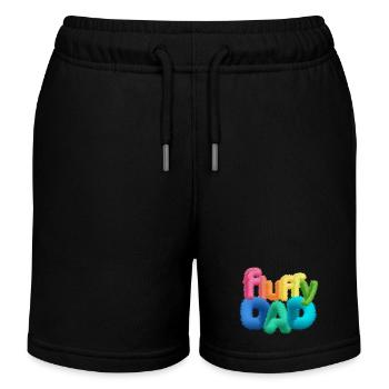 Fluffy Dad – Typographie colorée et moelleuse - Short de jogging enfant bio Stanley/Stella - noir - Devant