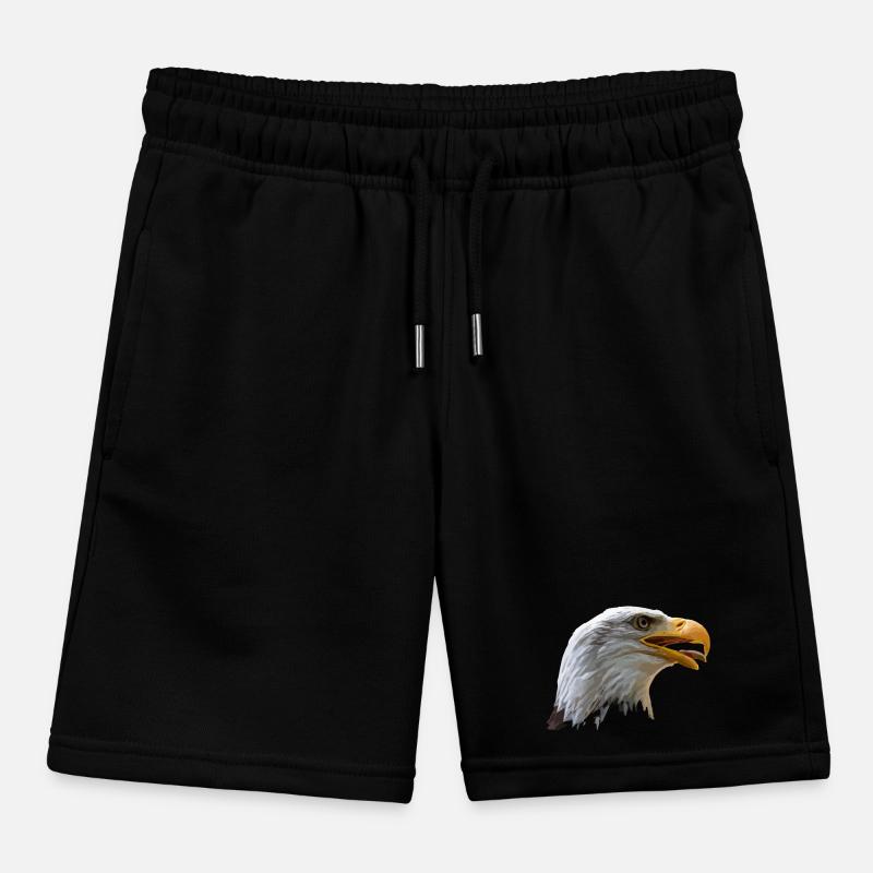 bald eagle Kids Organic Sweat Shorts by Stanley/Stella